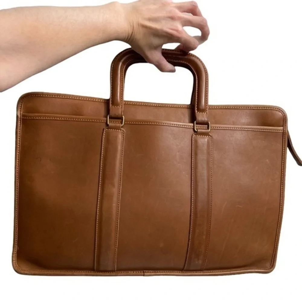 Coach vintage English tan leather briefcase laptop work bag